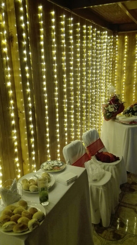 Cortina Led 480 Luces 3 X2.4 Mt Blanco Frio Eventos Navidad