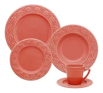 Comprar Set Juego De Vajilla X 30 Piezas Porcelana Coral Oxford Floreado