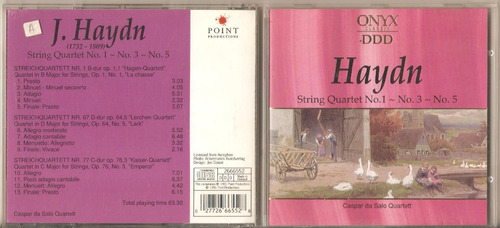 Cd Onyx Haydn String Quartet 1,3 Y 5 Caspar De Salo Quartett