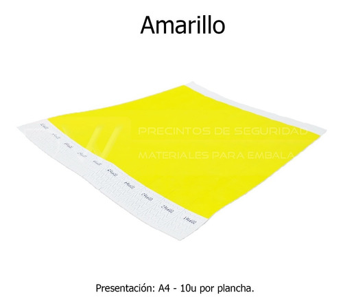 Imagen 2 de 10 de Pulseras Tyvek Identificación Eventos Lisa X1000un