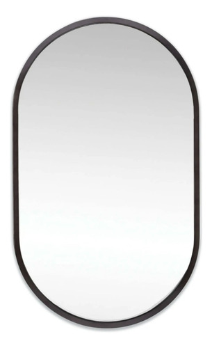 Espejo Oval 60 Cm X 90 Cm Marco Metal Luz Led - Minimalista