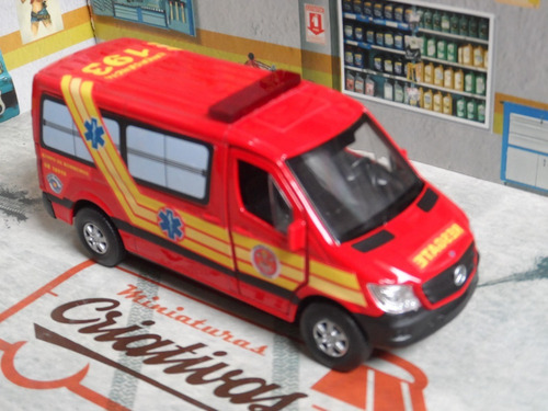 Imagem 4 de 7 de Miniatura Viatura Bombeiros Resgate Ambulância Pm Sp 193