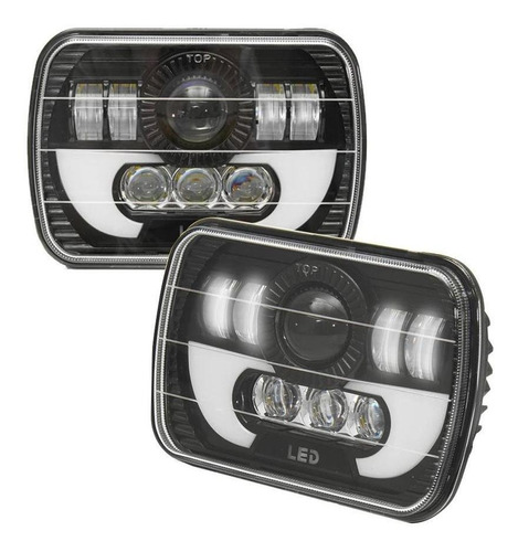 Foco Óptico 7x6 Intermitente Embutido X2 Par Luz Led