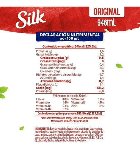 Leche Vegetal Silk Bye Bye Muu Original 946ml
