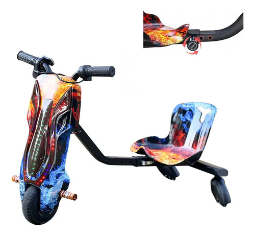 Patinete Triciclo Infantil Drift Elétrico 250w 36v Bluetooth Vermelho