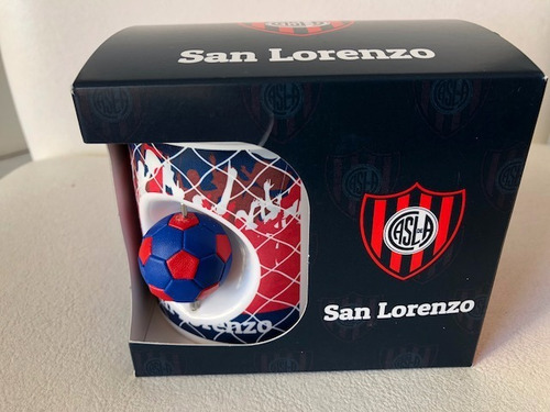 Taza De Ceramica San Lorenzo Con Pelota Giratoria