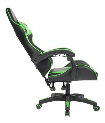 Imagem 3 de 3 de Cadeira de escritório Pctop Strike 1005 gamer preta e verde com estofado de couro sintético