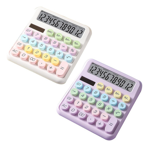 Calculadora Kawaii Solar Botones Grandes Color Pastel