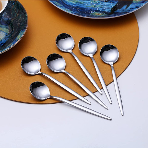 Juego De 6 Cucharas De Cafe, Acero Inoxidable Kyraton 5.1...