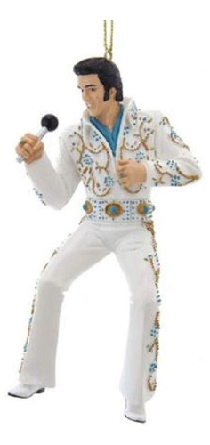 Kurt S. Adler Elvis Presley - Adorno De Mono Azul Y Blanco