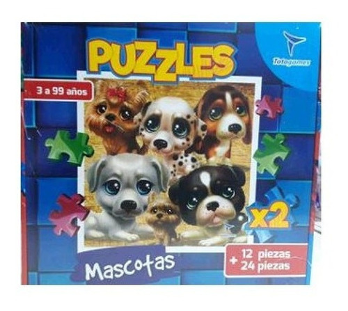 Puzzles Perritos X 2 - 12 Y 24 Piezas 