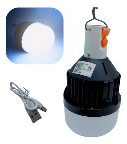 Foco Bala Recargable 15w Luz Blanca Emergencia Portatil Luz Blanco Frío
