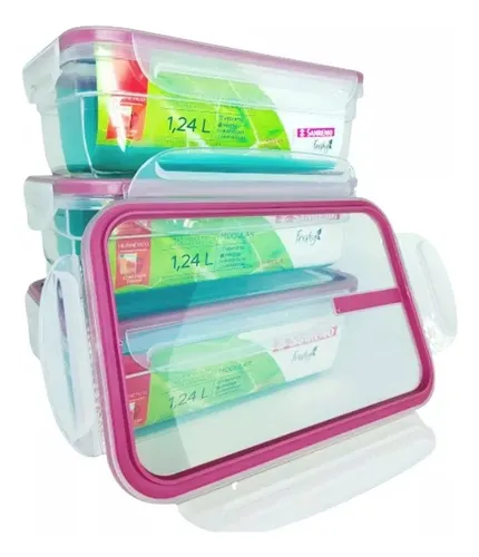 Set 3 Tapers Rectangulares 1,24l C/trabas Lateral Sanremo