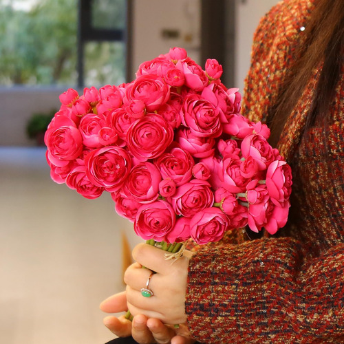Peonías Flores Artificiales De Seda,24 Ramos De Peonías