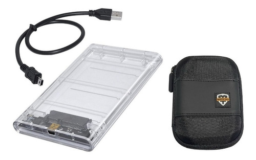 Caja Externa Case Sata Disco Duro 2.5'' 2.0 +forro Transpare