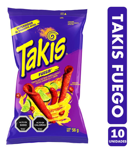 Takis Aji Y Limón - Tortillas De Maíz Fuego (pack Con 10 Un)