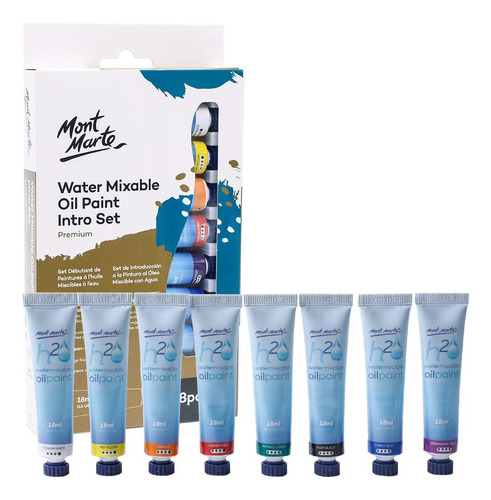 Set De 8 Óleos Al Agua Premium Brillantes 18ml