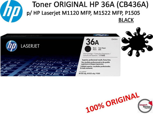 Toner Original Hp 36a (cb436a) P/ Hp Laserjet   / Negro