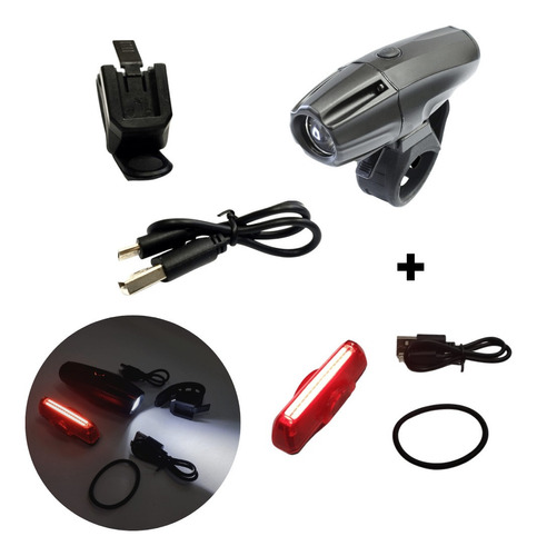 Luz Trasera + Delantera Led Bicicletas Ruta Mtb 