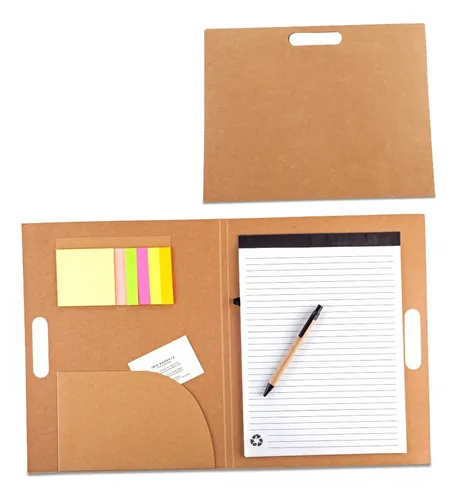 Carpeta De Cartón Reciclable Il Con Block +esfero Papeleria