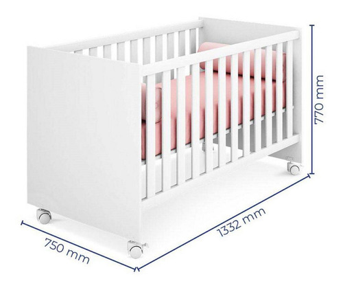 Jogo De Quarto Bebê Completo 3 Peças Berço Cômoda Armário