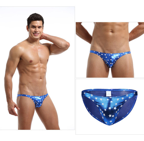 Calzoncillos De Cuero Estampados De Cintura Baja Para Hombre