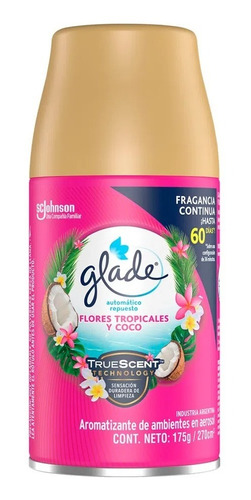 Aromatizante Repuesto Glade Flores Tropicales Y Coco 175g
