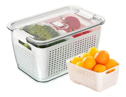 Contenedor de almacenamiento de alimentos para nevera de 4 rejillas, para  guardar frutas, verduras, Baoblaze contenedor de almacenamiento