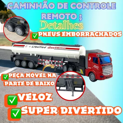 Carrinho de Controle Remoto Caminhão Recarregável Ultra Veloz USB