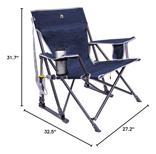 Imagen 3 de 6 de Silla Reclinable Azul Para Acampar