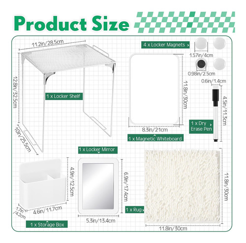 10 Pcs Locker Organizer Kit Include Locker Accessories Locke