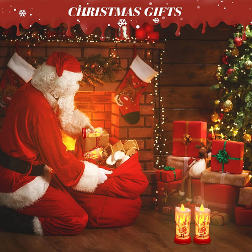 Haidoliang 2 Pcs Velas Led En Llamas Led De Navidad, Velas D