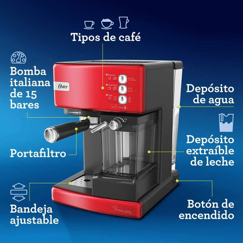 Cafetera Automática De Espresso Roja Oster® Primalatte