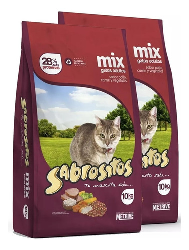 Sabrositos Gato Mix Adulto 2 Bolsas De 10 Kg