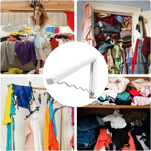 Tendedero Plegable Percha Pared Ropa Hogar Lavanderia 3 Pzs