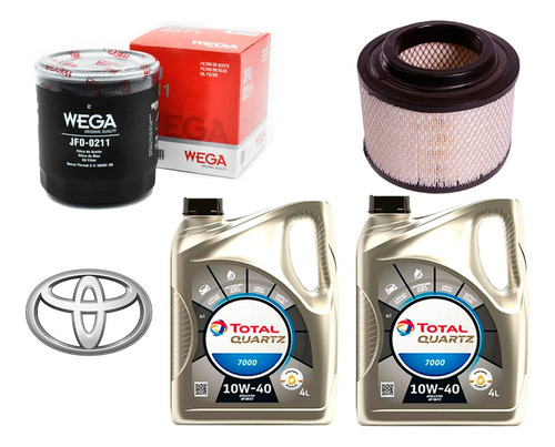 Kit Filtros Toyota Hilux 3.0 Td Tdi + Aceite Total 10w40 8l