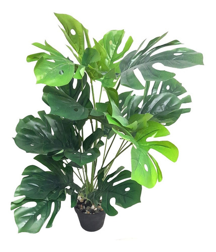 Planta Artificial Monstera Con Piedras Decorativas 60cm