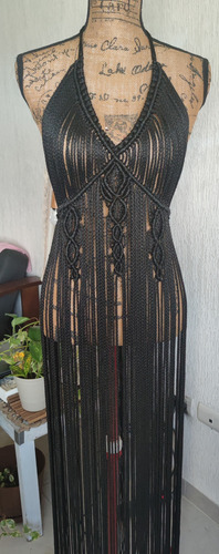 Vestido Mujer Macrame Moda Macrame Unitalla Boho Playa