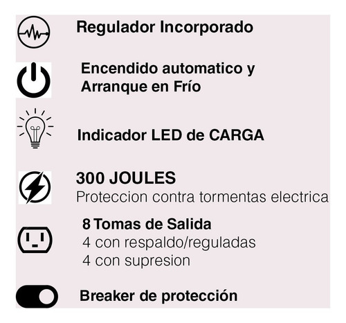 UPS Chicago Digital Power R-Series R-UPR758 750VA entrada y salida de 120V CA negro