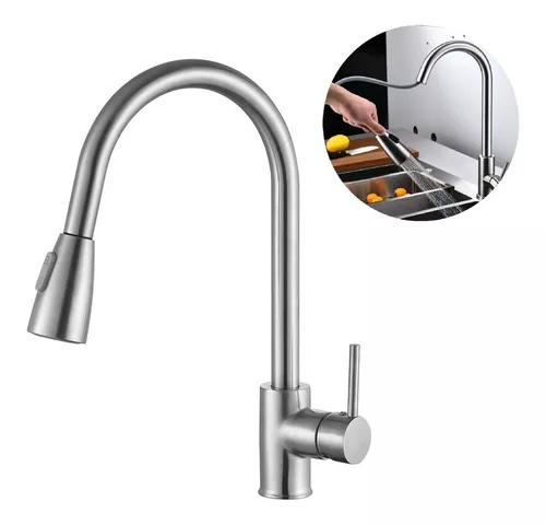 GENERICO Llave Monomando Grifo Cocina Extensión Flexible NEGRO