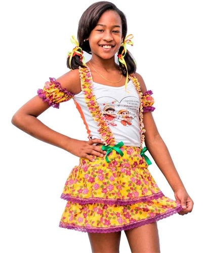 Vestido De Festa Junina Caipira Infantil Tamanhos 2 Ao 8