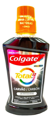 Colgate Enjuague Bucal Total 12 Carbón 500ml