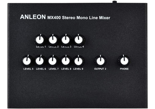 Mini Mixer Anleon Mx400 4 Canales Mono 5 Canales Stereo