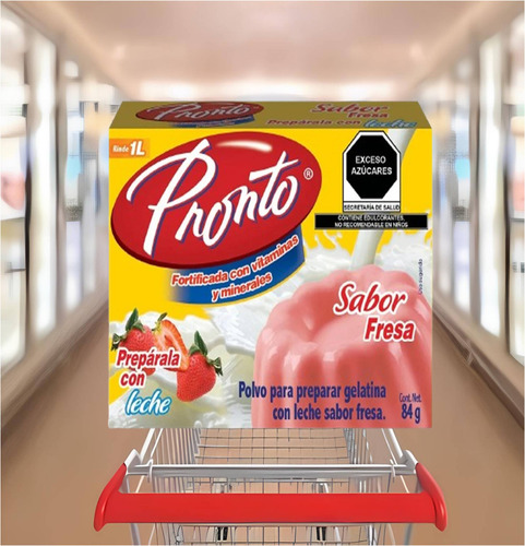 Pronto 3 Gelatinas De Leche Sabor Fresa Con Vitaminas Wow