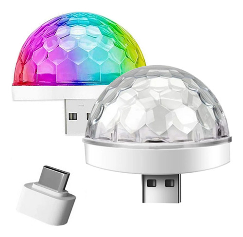 Bola Giratoria Led Rgb Usb Para Celular Discoteca Everestuy