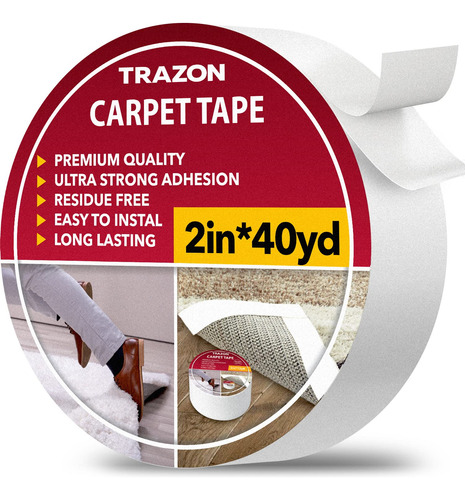 Trazon - Cinta Adhesiva De Doble Cara Para Alfombras, Suelo.