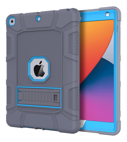 Funda Para iPad Generacion 7 8 Y 9 Resistente Gris Y Azul