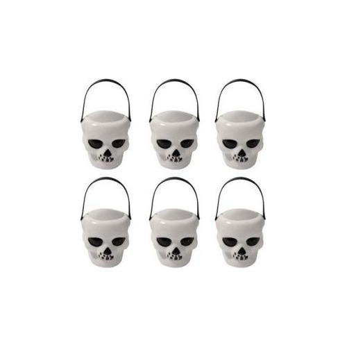 6 Mini Baldes Carameleras Chica Halloween Golosinas