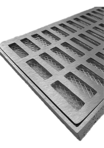 Grelha Linear Pluvial 20x250 Aluminio + Tela ( 5 Peças 50cm)