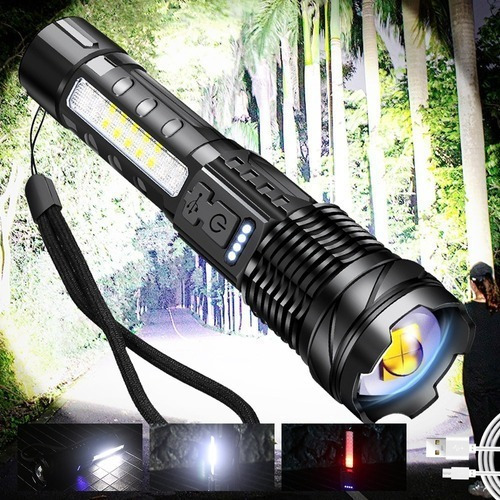 Linterna Táctica Militar Usb De Largo Alcance